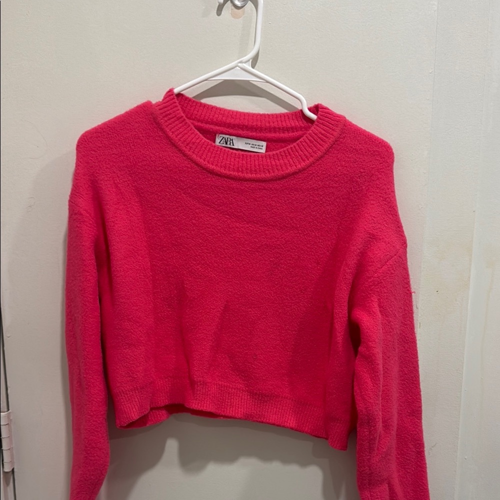 Zara Fuchsia Cropped Knit Top